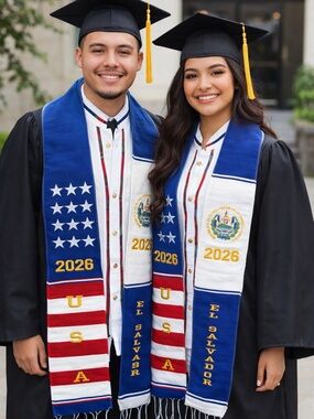 Binational Graduation Class 2026 USA El Salvador sash /stole